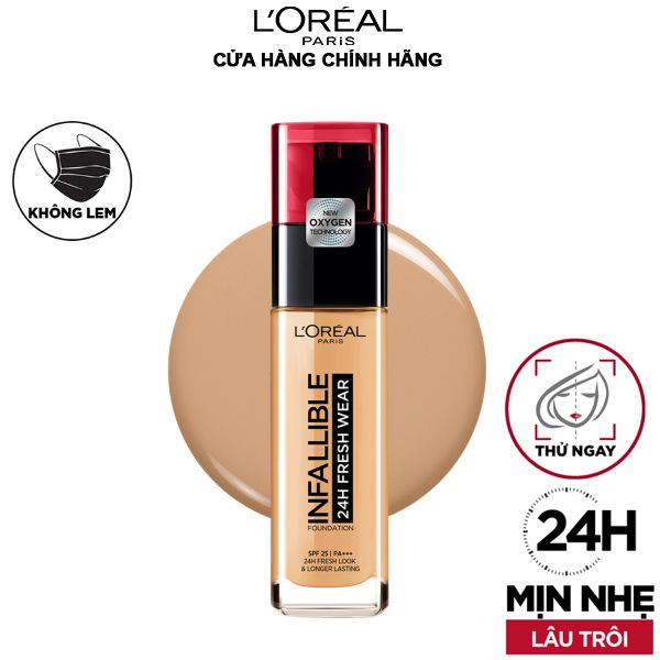 Kem Nền Mịn, Nhẹ, Lâu Trôi Suốt 24h L'Oreal Infallible 24H Fresh Wear Foundation SPF20/ PA+++ 30ml