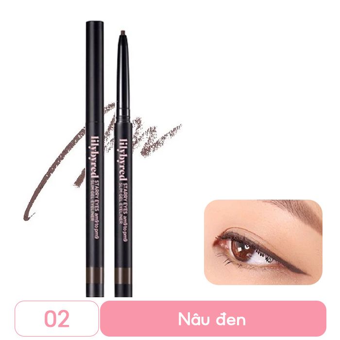 Chì Kẻ Mắt Siêu Mảnh, Lâu Trôi Lilybyred Starry Eyes am9 to pm9 Slim Gel Eyeliner