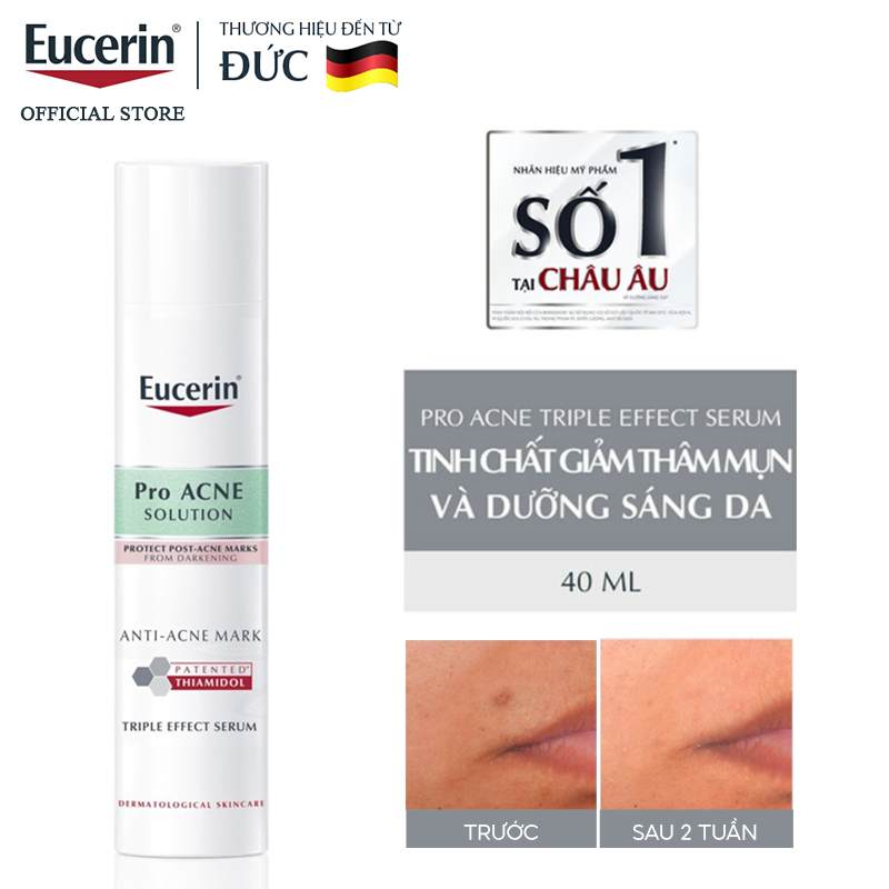 Serum Eucerin Tinh Chất Hỗ Trợ Mờ Thâm, Dưỡng Sáng Cho Da Mụn Eucerin Acne-Oil Control Pro Acne Triple Effect Serum 40ml