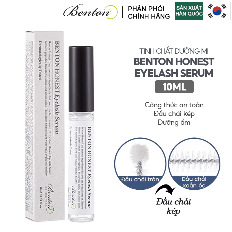 Serum Benton Dưỡng Mi Chăm Sóc Chuyên Sâu Cho Lông Mi Yếu Benton Honest Eyelash Serum 10ml