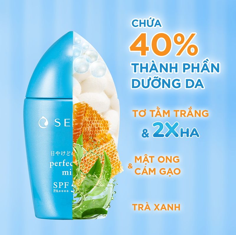 Kem Chống Nắng Dạng Sữa Senka Perfect UV Milk SPF 50+/PA+++ 40ml