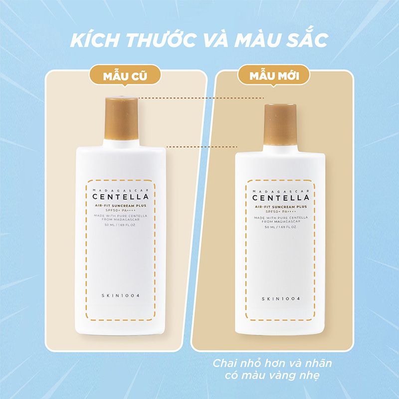 Kem Chống Nắng Lành Tính Dành Cho Da Nhạy Cảm Skin1004 Madagascar Centella Air-Fit Suncream Plus SPF50+ PA++++ 50ml