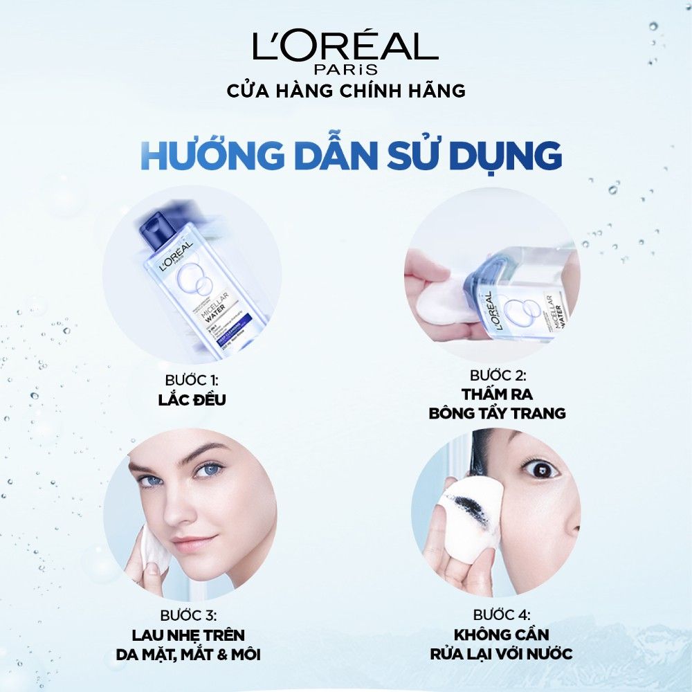 Nước Tẩy Trang Làm Sạch Sâu 3 In 1 L'Oreal Micellar Water Deep Cleansing