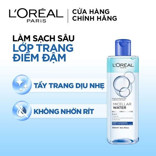 Nước Tẩy Trang Làm Sạch Sâu 3 In 1 L'Oreal Micellar Water Deep Cleansing