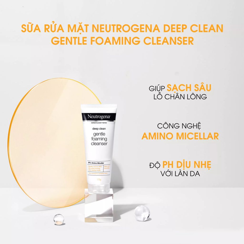 Sữa Rửa Mặt Làm Sạch Sâu Và Kiểm Soát Nhờn Neutrogena Deep Clean Foaming Cleanser