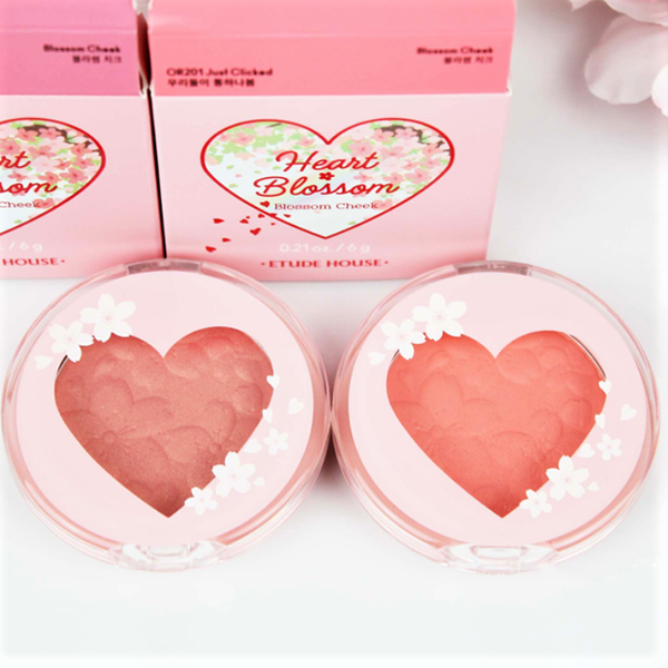 [Etude Signature Cherry Blossom Line] Phấn Má Hồng Dạng Nén Xinh Xắn Etude Heart Blossom Cheek 6g