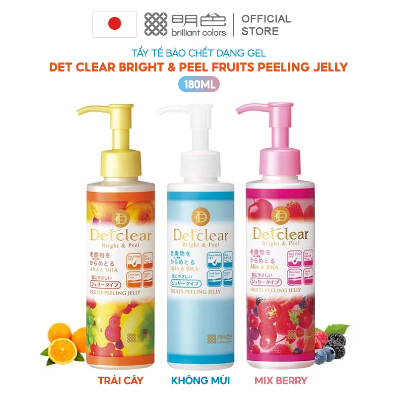 Tẩy Tế Bào Chết Dạng Gel Meishoku Det Clear Bright & Peel Fruits Peeling Jelly 180ml - TRÁI CÂY