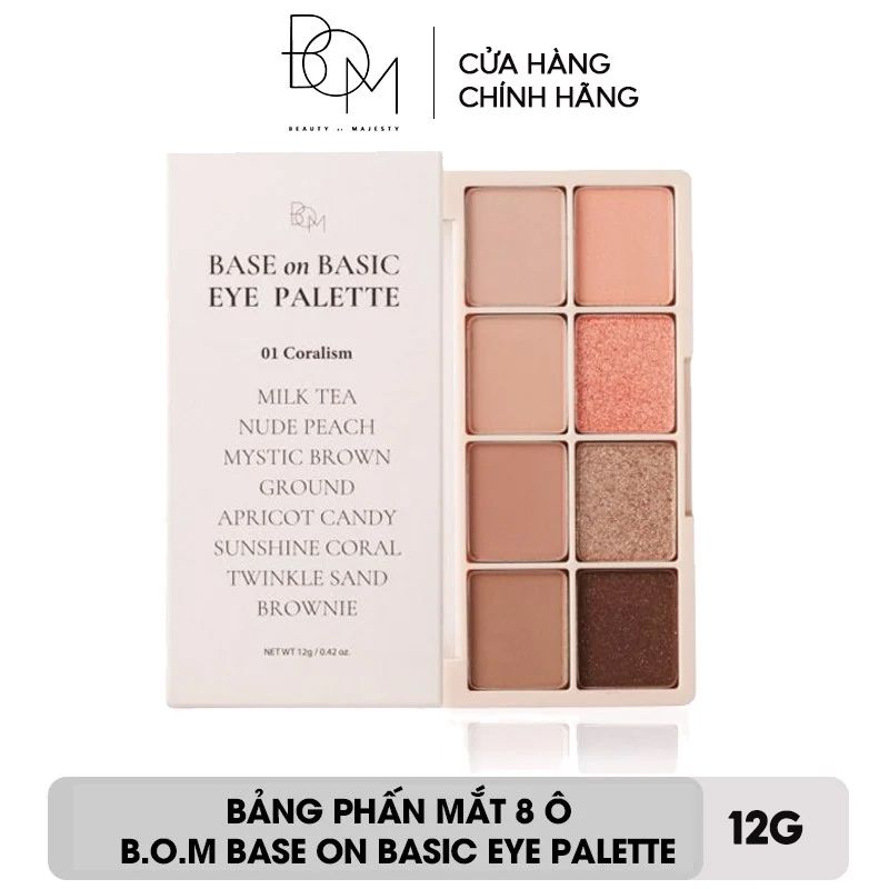 Bảng Phấn Mắt 8 Ô B.O.M Base On Basic Eye Palette 12g