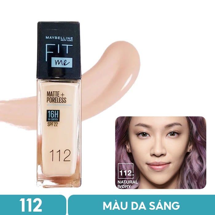 Kem Nền Kiềm Dầu, Cho Lớp Nền Mịn Lì Tự Nhiên Maybelline Fit Me Matte Poreless Foundation 30ml