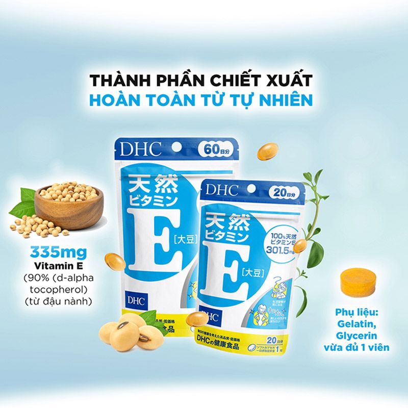 [GÓI 30 VIÊN/30 NGÀY] Viên Uống Bổ Sung Vitamin E DHC Natural Vitamin E