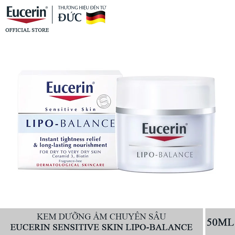 Kem Dưỡng Ẩm Chuyên Sâu Dành Cho Da Khô Và Nhạy Cảm Eucerin UltraSensitive Lipo-Balance Cream 50ml