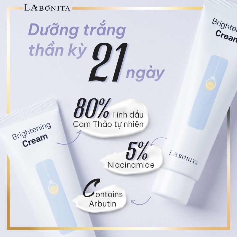 Kem Dưỡng Trắng Da Và Đều Màu Da La Bonita Brightening Cream 50ml