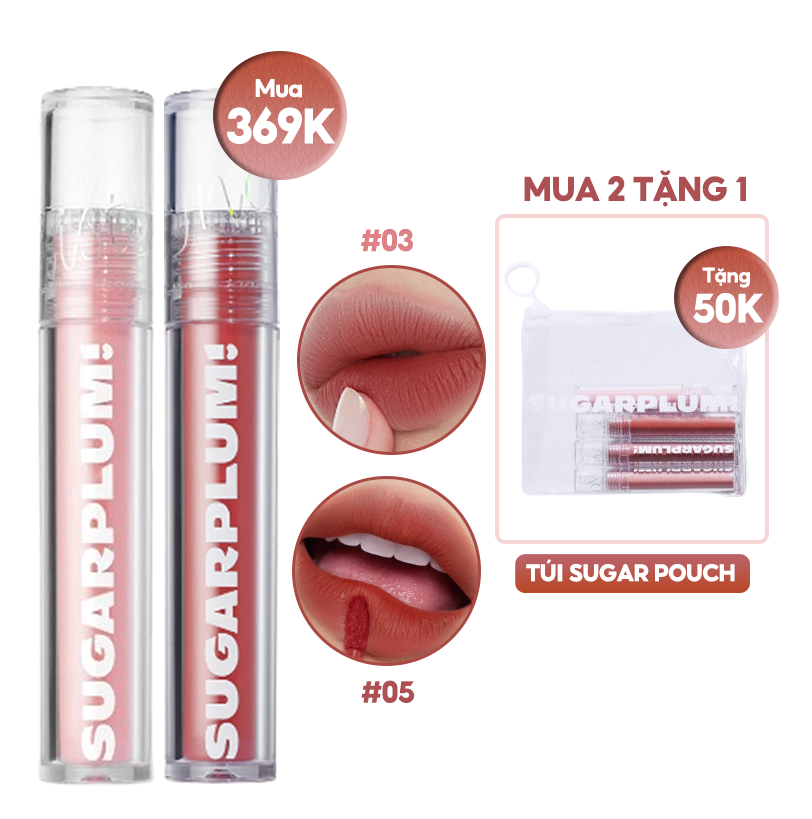 [SUGARPLUM BY OFÉLIA] Son Tint Lì Siêu Nhẹ Môi OFÉLIA Sugarplum MistyNow Blurring Tint 3.8g