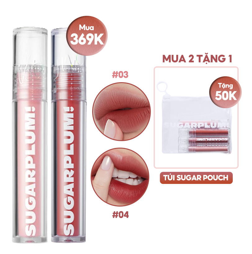 [SUGARPLUM BY OFÉLIA] Son Tint Lì Siêu Nhẹ Môi OFÉLIA Sugarplum MistyNow Blurring Tint 3.8g