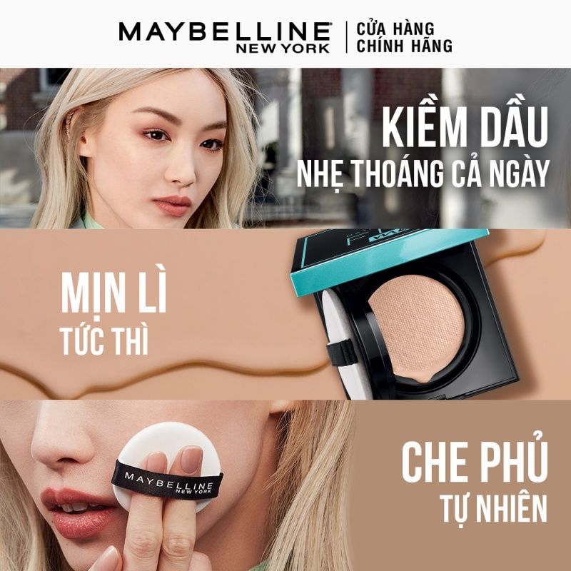 Phấn Nước Che Phủ Mỏng Nhẹ, Mịn Mượt Lâu Trôi Maybelline New York Fit Me Matte + Poreless Oil Control Cushion 14g