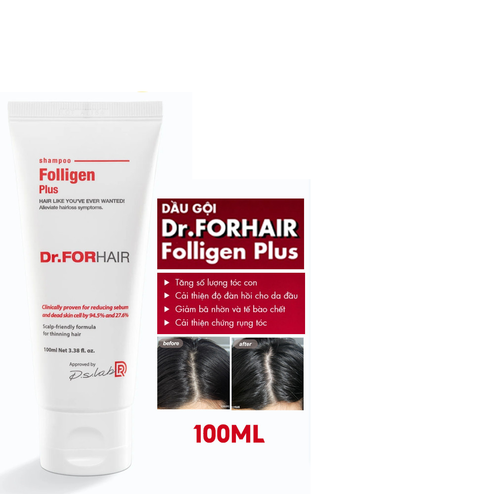 [100ml] Dầu Gội Giảm Rụng Tóc, Giảm Dầu Dr.FORHAIR Folligen Plus Shampoo