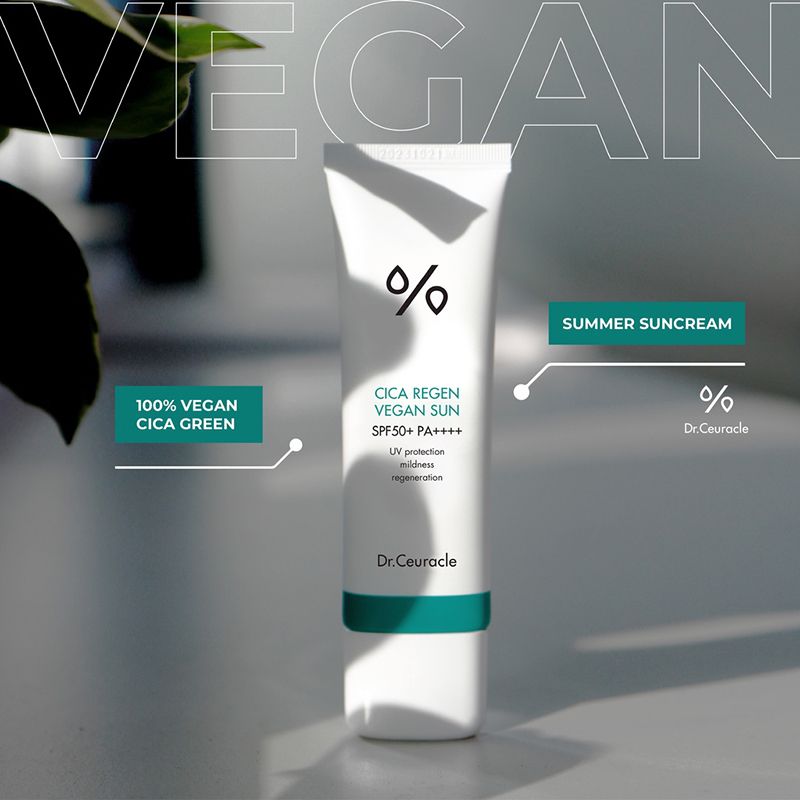 Kem Chống Nắng Làm Dịu Da, Ngăn Ngừa Khói Bụi, Dành Cho Da Nhạy Cảm Dr.Ceuracle Cica Regen Vegan Sun SPF50+/PA++++ 50ml