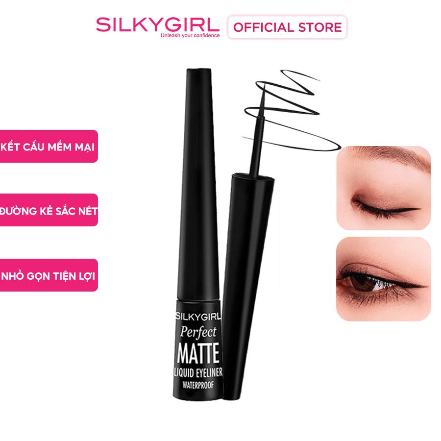 Bút Kẻ Mắt Nước Siêu Lì, Chống Lem Silkygirl Perfect Matte Liquid Eyeliner Waterproof 2.5ml