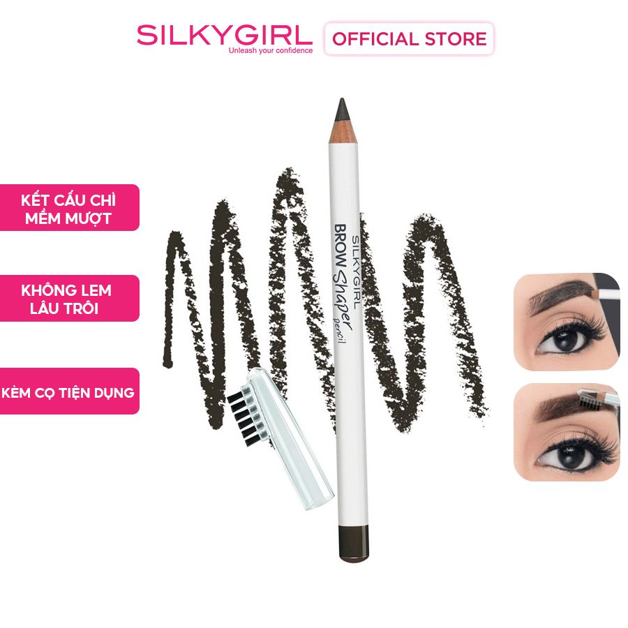 Chì Kẻ Mày Kèm Chổi Tiện Dụng, Dễ Vẽ Silkygirl Brow Shaper Pencil 1.14g