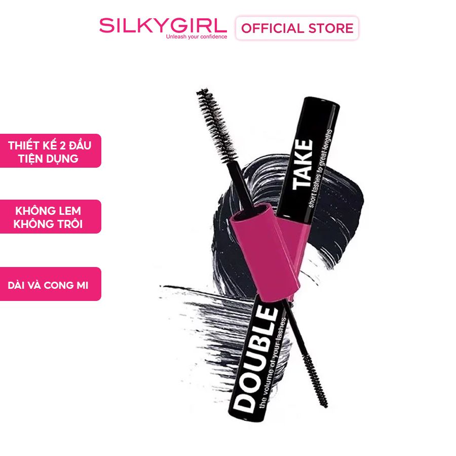 Mascara Hai Đầu Làm Dày Và Cong Mi Silkygirl Double Take Waterproof Duo Mascara 10g