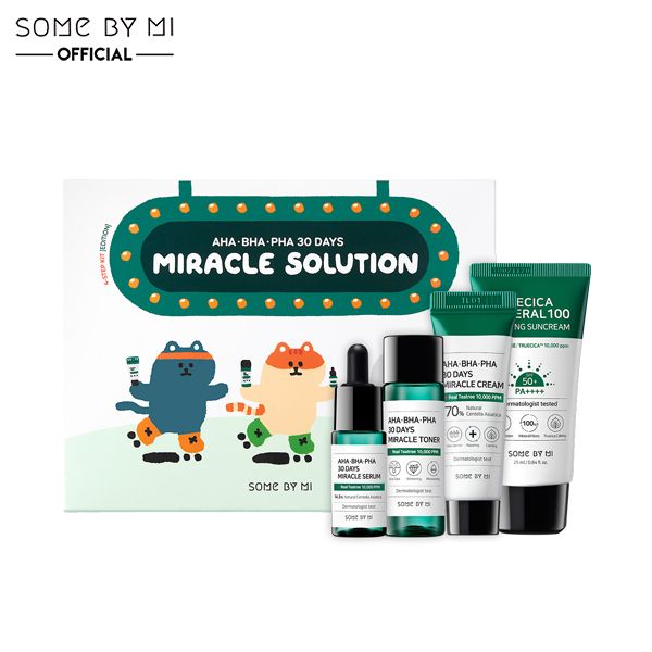 [4 Items] Bộ Kit Chăm Sóc Da Mụn Some By Mi Some By Mi AHA BHA PHA 30 Days Miracle Solution 4-Step Kit (Edition)