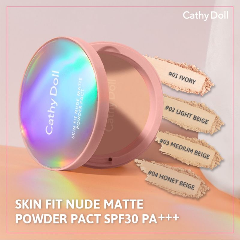 Phấn Nền Dạng Nén Che Phủ Hoàn Hảo Cathy Doll Skin Fit Nude Matte Powder Pact SPF30/Pa+++ 12g