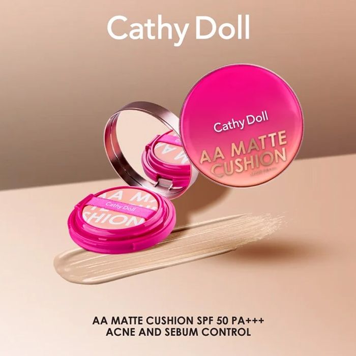 Phấn Nước Trang Điểm Che Phủ Hoàn Hảo Cathy Doll AA Matte Cushion SPF50 Acne And Sebum Control 10g