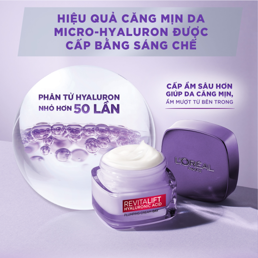 Kem Dưỡng Ban Ngày Cấp Ẩm, Cải Thiện Nếp Nhăn L'oreal Revitalift Hyaluronic Acid Line Filling Water Cream