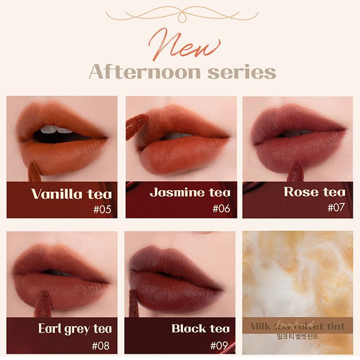 Son Kem Lì Hàn Quốc Mịn Mượt Như Nhung Romand Milk Tea Velvet Tint Ver 2 4.4g