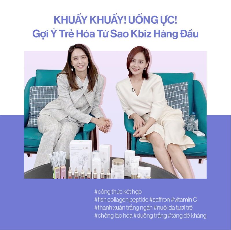 Bột Uống Collagen Cao Cấp Kết Hợp Nhụy Hoa Nghệ Tây Cải Thiện Trắng Da Gilaa Premium Saffron Collagen