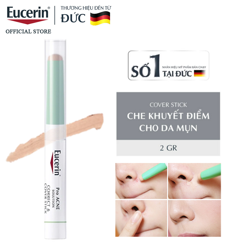Che Khuyết Điểm Cho Da Mụn Eucerin Acne-Oil Control Pro Acne Solution Correct Cover Stick 2g