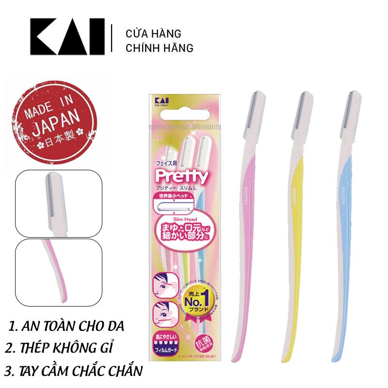 [Set 3 Dao Cạo] Dao Cạo Lông Mặt, Mày Kai Pretty Thân Nhựa