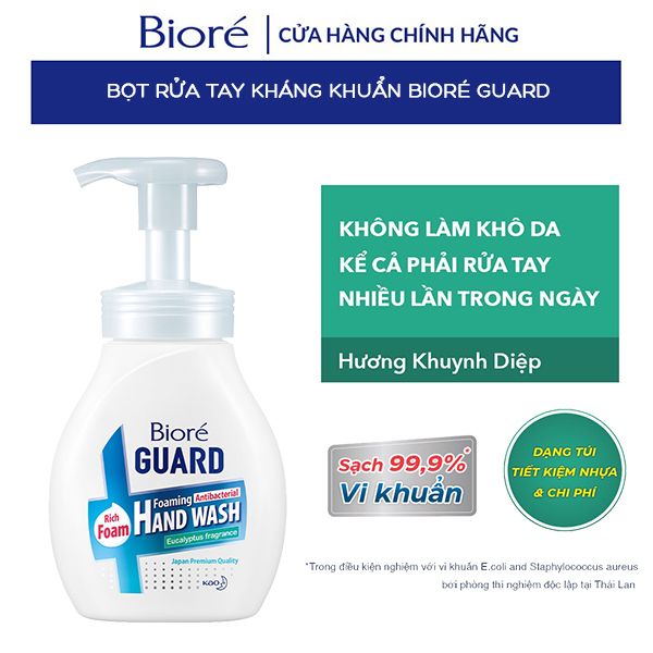 [250ml] Nước Rửa Tay Tạo Bọt Kháng Khuẩn Bioré Guard Foaming Hand Wash