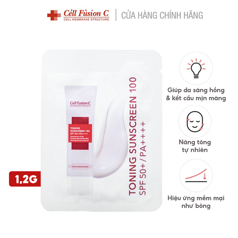 [Sample 1.2g] Kem Chống Nắng Nâng Tông Cell Fusion C Toning Sunscreen 100 SPF 50+/PA++++