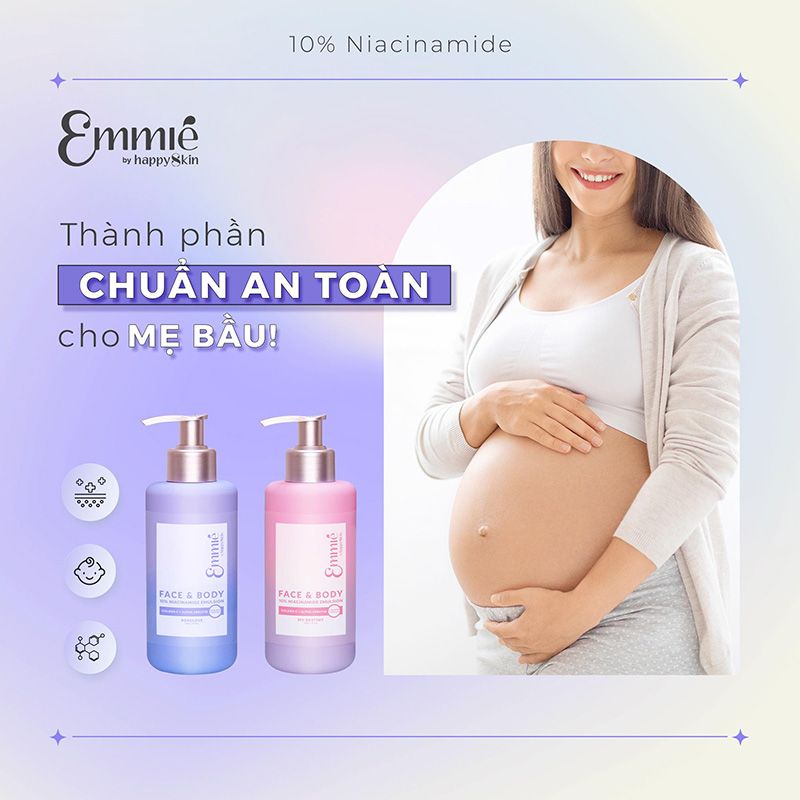 Kem Dưỡng Hỗ Trợ Làm Sáng Da Cho Mặt Và Cơ Thể Emmié By HappySkin Face & Body 10% Niacinamide Emulsion 230g