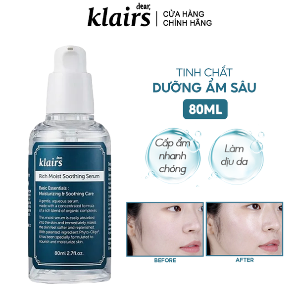 Serum Klairs Dưỡng Ẩm Sâu Klairs Rich Moist Soothing Serum 80ml