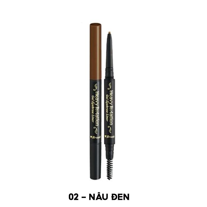 Bút Kẻ Chân Mày Và Mí Mắt Dạng Gel 2 Trong 1 Đa Năng Kissme Heavy Rotation Gel Eyebrow Liner 0.1g