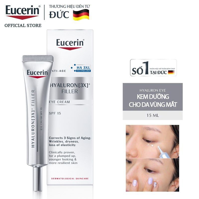 Kem Dưỡng Mắt Hỗ Trợ Cải Thiện Nếp Nhăn Eucerin Anti-age Hyaluron-Filler Eye Cream 15ml