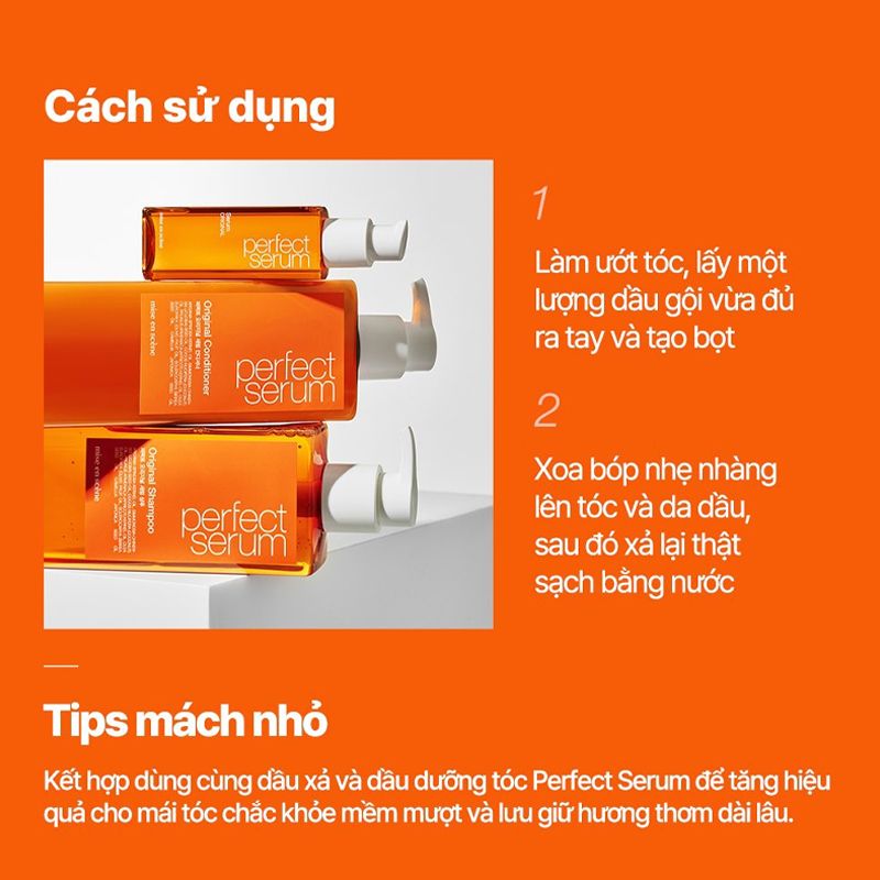 Dầu Gội Serum Dưỡng Tóc Mềm Mượt, Vào Nếp, Hỗ Trợ Phục Hồi Tóc Hư Tổn Mise en Scène Perfect Serum Shampoo