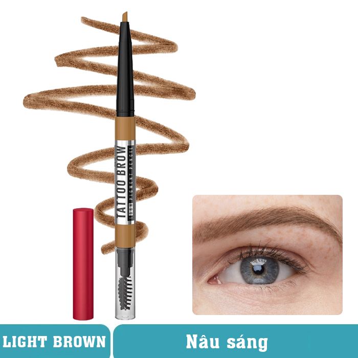 Chì Kẻ Mày Lâu Trôi, Dễ Kẻ, Lên Màu Chuẩn Maybelline Tattoo Brow Up To 36H Pigment Pencil 0.25g