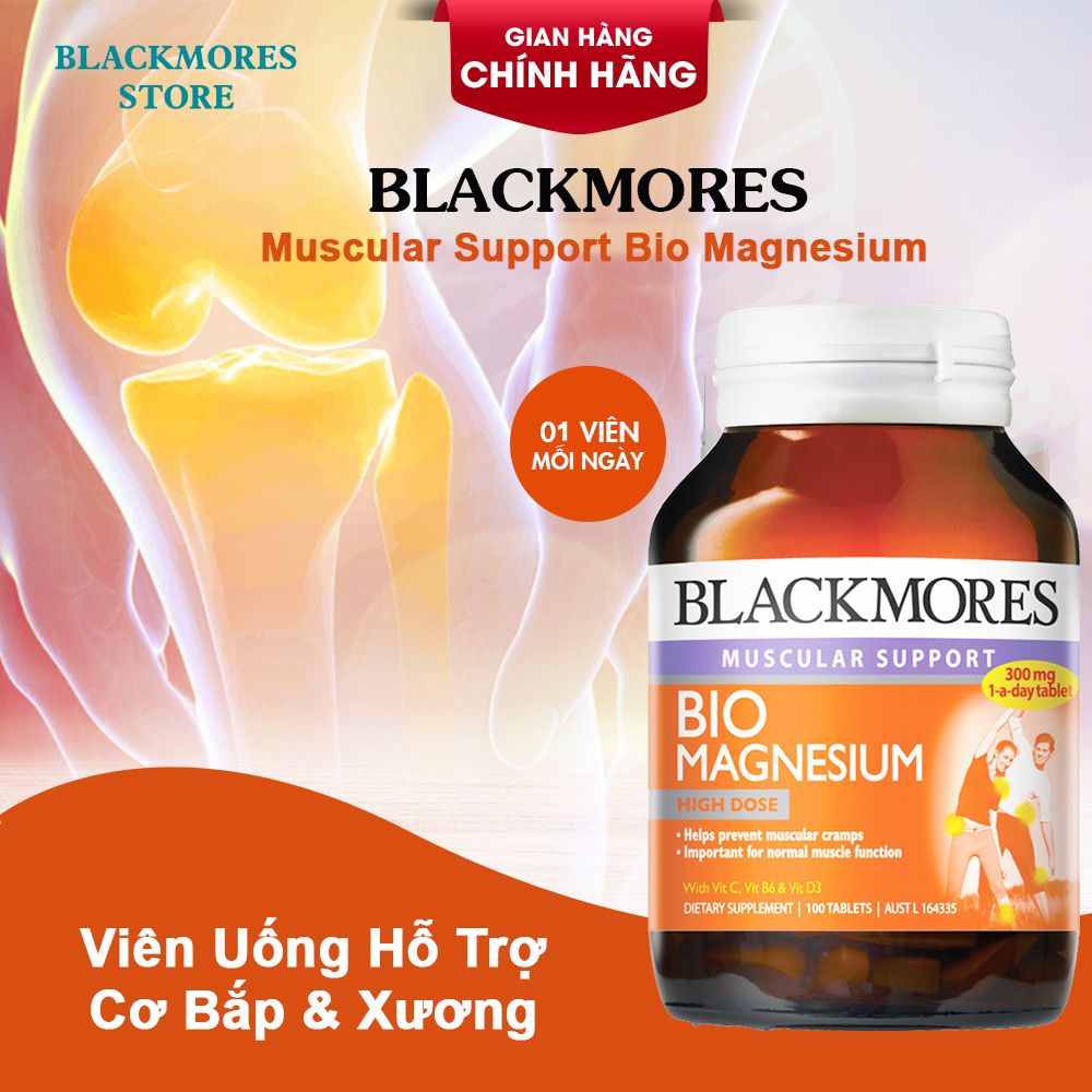 [100 Viên/Lọ] Viên Uống Hỗ Trợ Cơ Bắp & Xương Blackmores Muscular Support Bio Magnesium