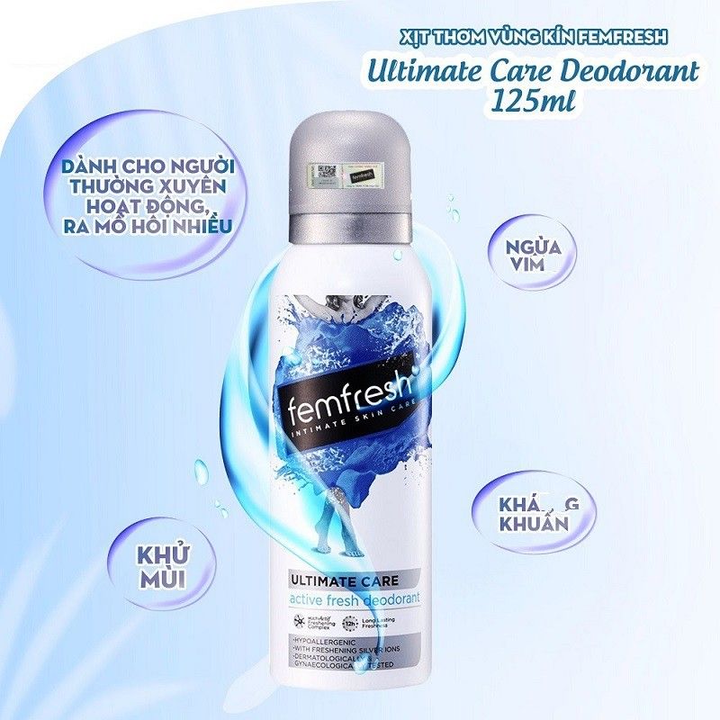 [125ml] Xịt Thơm Vùng Kín Femfresh Ultimate Care Active Deodorant