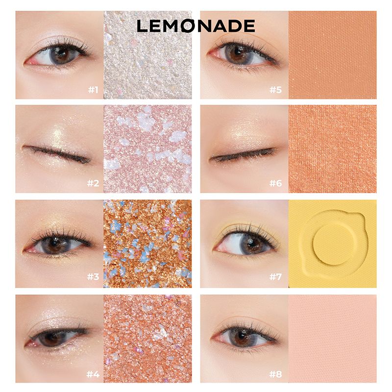 Bảng Phấn Mắt 16 Ô Siêu Mềm Mịn, Bền Màu, Lâu Trôi Lemonade Aesthetic Eyeshadow Palette 20.8g