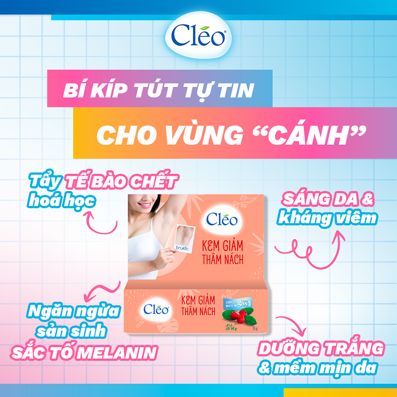 Kem Giảm Thâm Nách Chiết Xuất Lá Lộc Đề CLEO Complex White 4IN1 35g