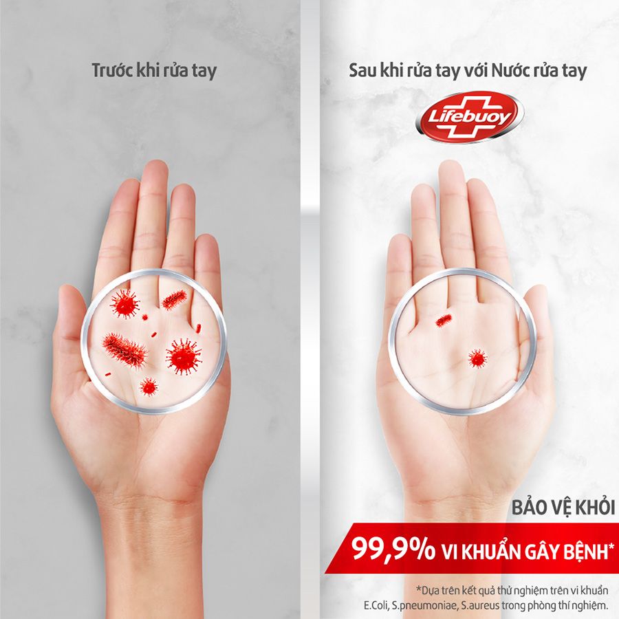 [180g] Nước Rửa Tay Bảo Vệ Khỏi Vi Khuẩn Lifebuoy - BẢO VỆ VƯỢT TRỘI 10