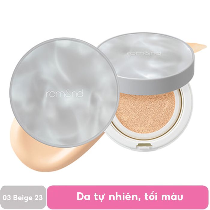 Phấn Nước Che Phủ Tốt, Cho Lớp Nền Bóng Khỏe Romand Clear Cover Cushion SPF50+ PA+++ - Hanbok Project 14g - Màu 03 Beige 23