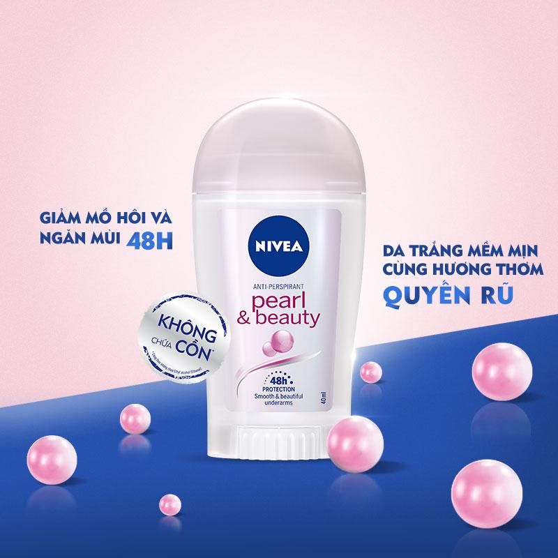 Sáp Ngăn Mùi Ngọc Trai Nivea Extra Brightening 48h Anti-Perspirant Deodorant