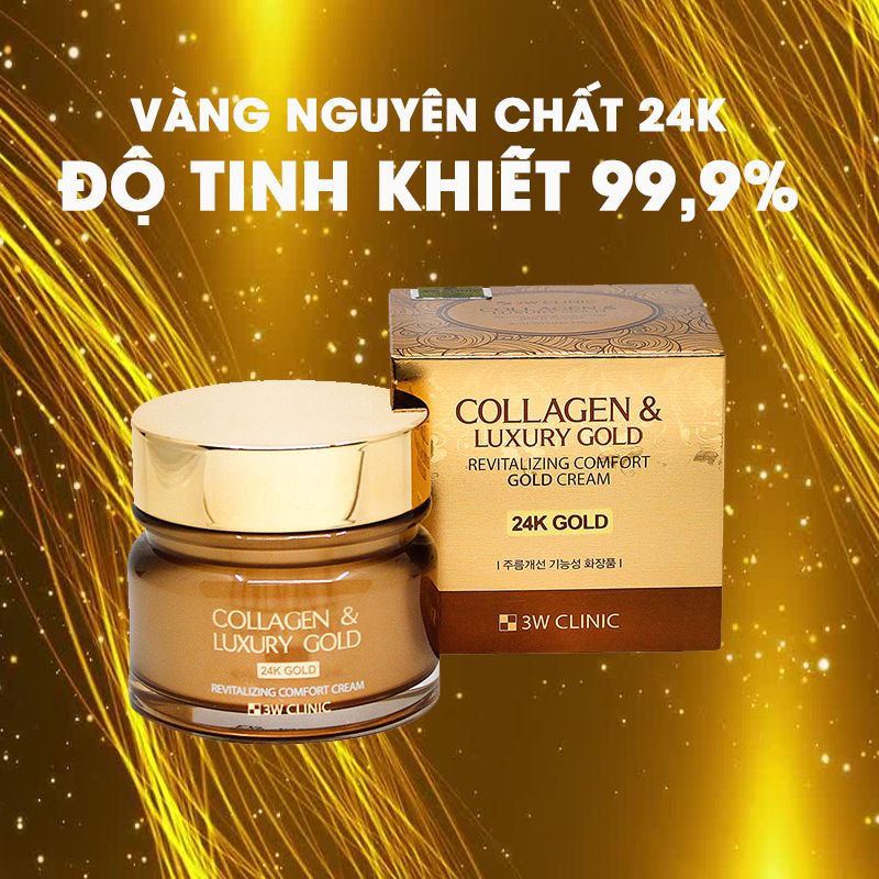 Kem Dưỡng Chống Lão Hóa, Săn Chắc Da 3W Clinic Collagen & Luxury Gold Revitalizing Comfort Gold Cream 100g