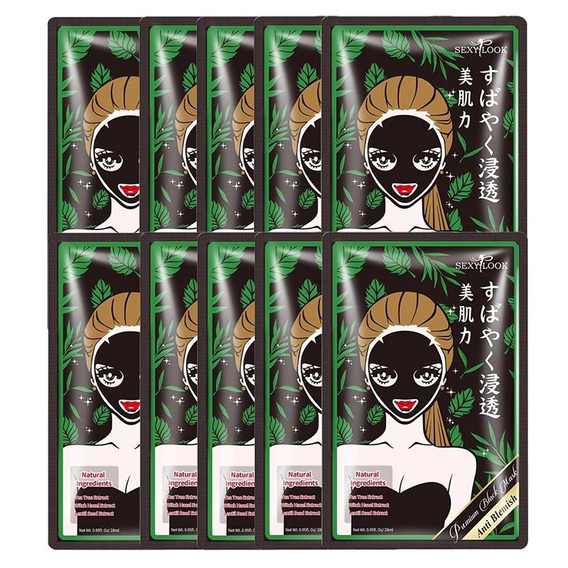 Mặt Nạ Tràm Trà Kiểm Soát Dầu Sexylook Tea Tree Anti Blemish Black Facial Mask 28ml