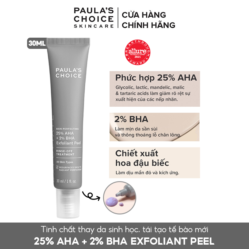 Tinh Chất Thay Da Sinh Học Paula's Choice 25% AHA + 2% BHA Exfoliant Peel 30ml